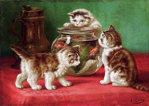 August Laux (1847-1921) The Goldfish Bowl