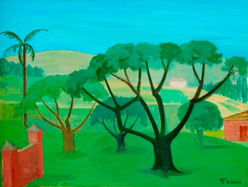 francisco rebolo, paisagem, 1976,osm, 47x61, col part