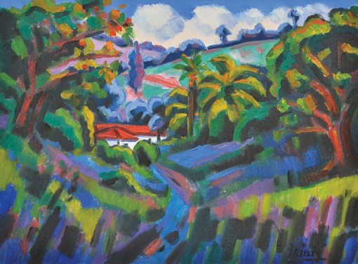 INIMÁ DE PAULA (1918-1999) - Paisagem na Tarde, ost, 60 X 81. Assinado no c.i.d. e no verso (1989)