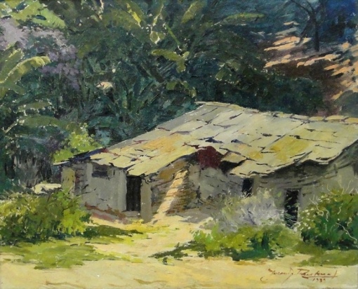 JURANDIR PAES LEME (1896-1953)Fundo de quintal,1939,ost,33 X 41