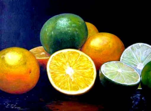 E. Feitosa - Frutas - Óleo sobre tela - 60 x 80 cm