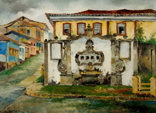 GEORGES WAMBACH - (Bélgica1901 -Brasil 1965)Ouro Preto - óleo sobre tela - 54 x 74 cm -