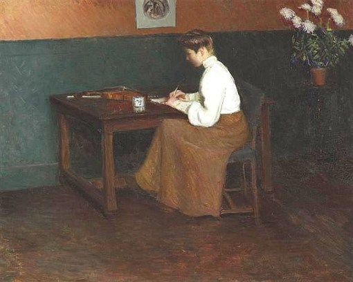 Lilla Cabot Perry , No estúdio,(EUA, 1848-1933), ost, 65 x 81cm