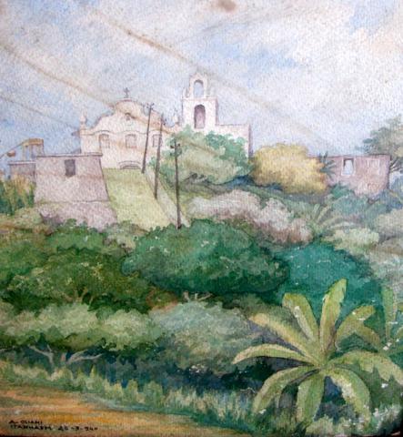 Oliani, Alfredo (1906-1988)Itanhaém,1940,Aquarela,38 x 30 cm