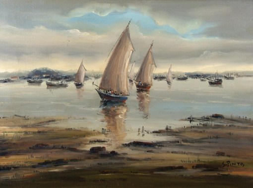 SYLVIO PINTO (1918-1997)Barcos e traineiras na Baia de Guanabara – RJ,1978, ost, 60 X 81