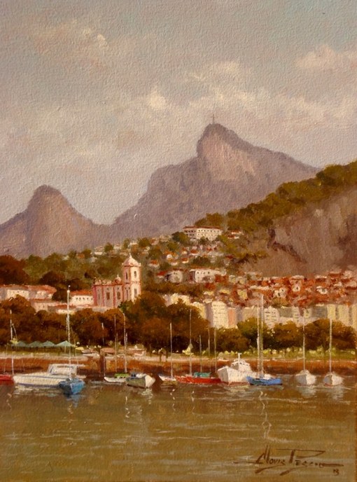 CLÓVIS PÉSCIO - Cena do Rio - Óleo sobre tela