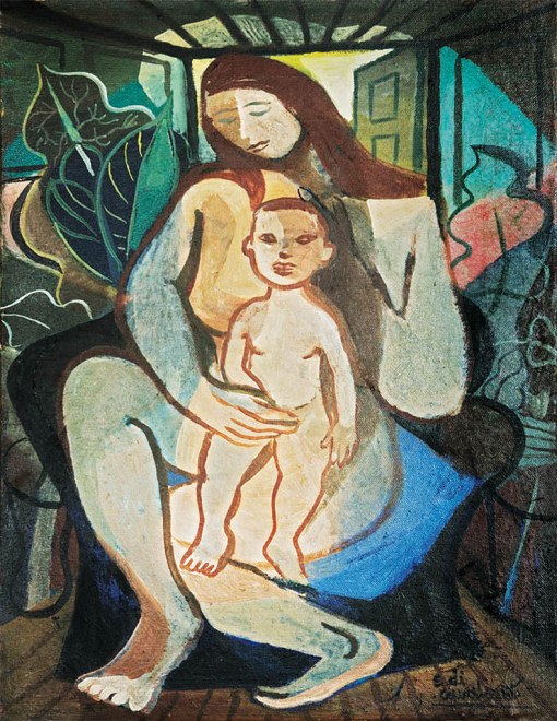 Di Cavalcanti, Maternidade,ost, (década de 1950)65,5 x 50 cm