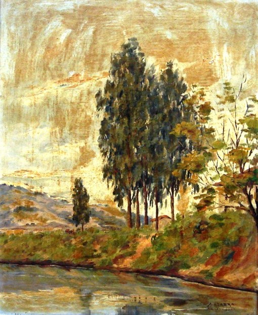 A. Seabra Paisagem com lago, o.s.t. - 46 x 37