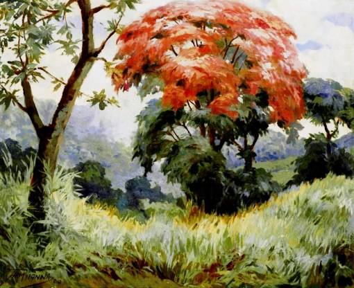 Armando Vianna, Arredores do rio, 1950s,ost, 53 x 65