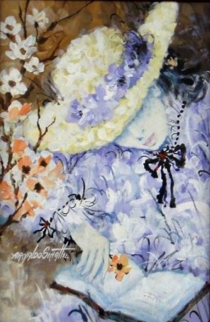 ARNALDO SINATTI (1935). Leitura de Amor, ost, 41 x 27. Assinado no c.i.e. e no verso.