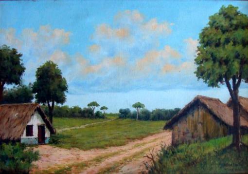 Arthur Frazão (1890-1957)Paisagem do Pará,1960, ost,70 x 50 cm
