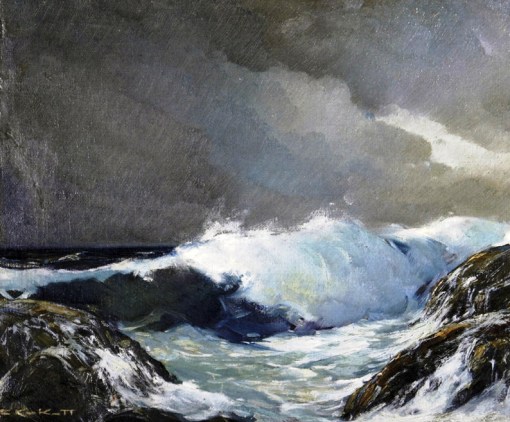 CAROL KOSSAK - Mar bravio - Óleo sobre tela - 38 x 46