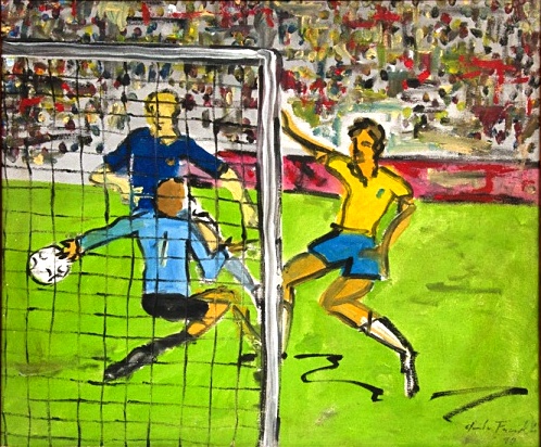 CLAUDIO FACCIOLI - Futebol, O.S.T, C.I.D, datado de 1990, 50x60 cm.