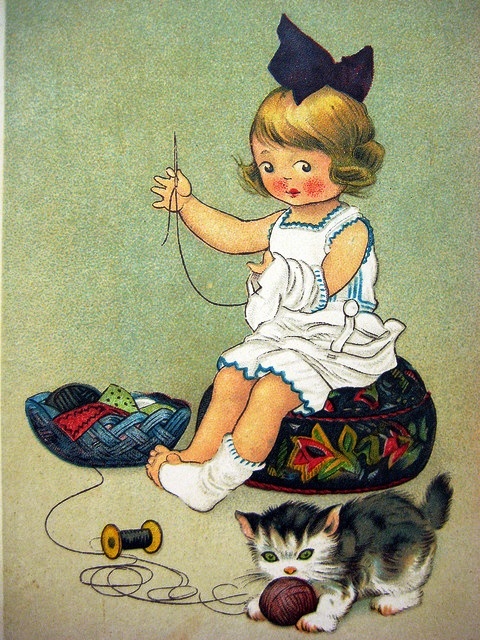 costurando com gatinho