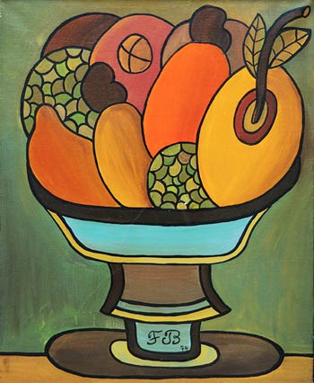 Francisco Brennand (1927) Natureza morta (fruteira azul) 1974, ost, 73x60