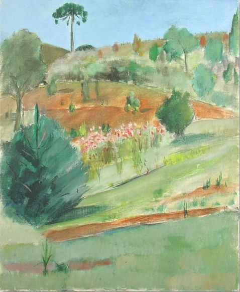 JOSE PANCETTI (1902 - 1958)Campos do Jordão, dec 1950.Óleo sobre tela, 55x 46 cm.