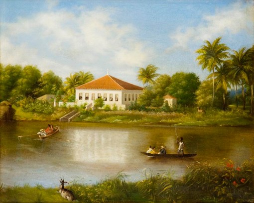 Louis Schlaprriz, Paisagem de Recife, Rio Capibaribe, 1863, 31 x 39cm,ost