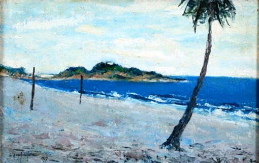 QUIRINO CAMPOFIORITO (1902 - 1993)Praia do Leblon,1977,ose, 24 x 37