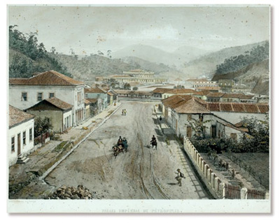 VICTOR FROND (1821 - 1881) 'Palais Imperial de Petrópolis' - Litografia de Eug. Ciceri Lith - Impressão de Lemercier, Paris - 36 x 48 cm.