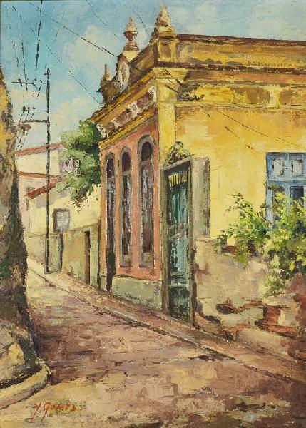 Yêda Gomes - Rio Antigo, o.s.t. - 47 x 34 cm. Assinado e datado 90