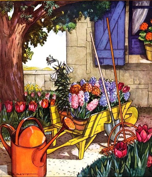 jardinagem, jardim, carrinho, Joseph B. Platt,House and Garden 1925-03