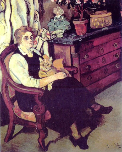 Suzanne Valadon (1865-1938)   Portrait de Miss Lily Walton avec Raminou