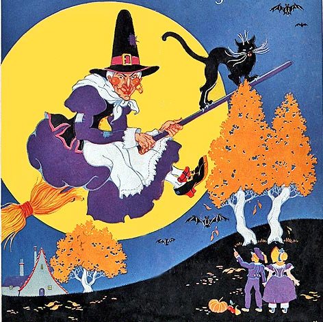 bruxa, gato preto, Marie Lawson, Child Life 1935-10