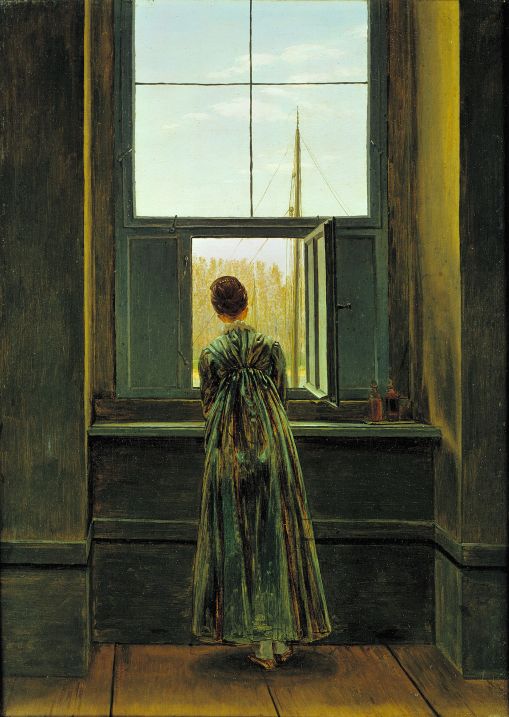 Caspar David Friedrich, Woman at the Window (1822) oil on canvas, 44 x 73 cm (Alte Nationalgalerie, Berlin).