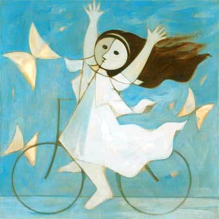 Menina e Bicicleta, de 1965, Milton Dacosta