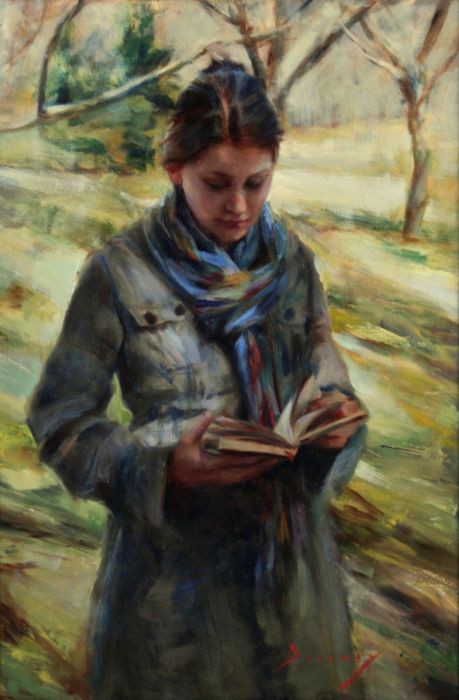 Michelle -Dunaway-AWalk in new England oil on linen 75 x50 cm