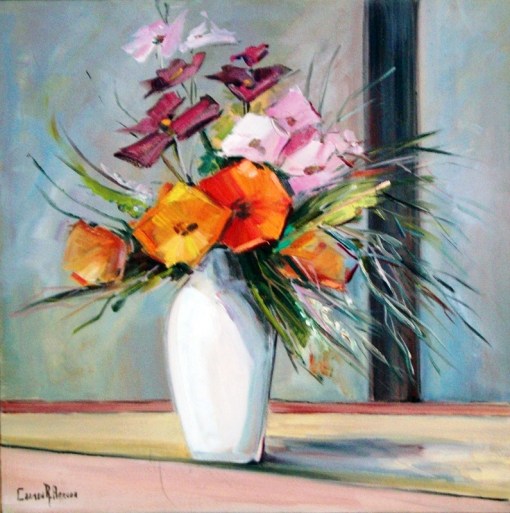 Carmen Arruda,Vaso de Flores,71 x 71 cm - OST