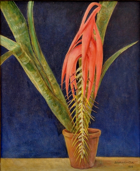 DIMITRI ISMAILOVICH (1892-1976). Jarro com Palmas óleo s tela, 65 X 55. Assinado e datado (1970)