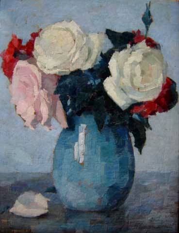 Tulio Mugnaini, Vaso de flores, ost, 34 x 26 cm