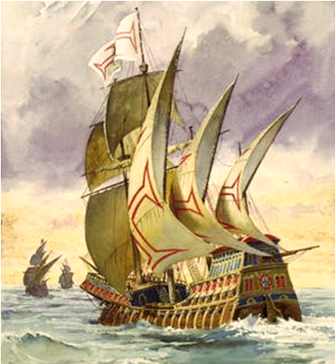 caravelas portuguesas ao mar