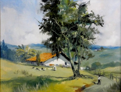 Benedito José Tobias - Paisagem campestre - Óleo sobre tela - 50 x 65 cm