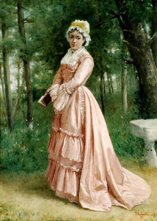 Jean Francois Raffaelli (1850-1924) Lecture au Foret de Fontainebleau Oil on canvas,dated 1872 lower 40.5 x 30.5 cm