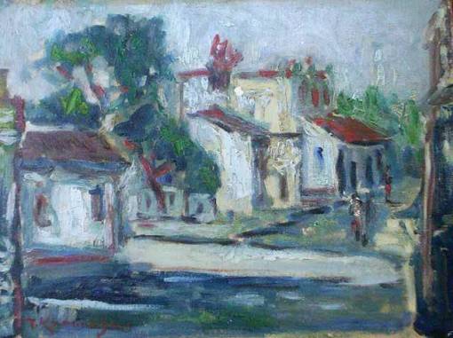 Tadashi Kaminagai (1899 - 1982)Manaus (1964)Óleo sobre tela,30 x 40 cm