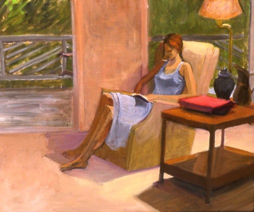 Fran Peppers, jovem lendo, ost,20x24nchs