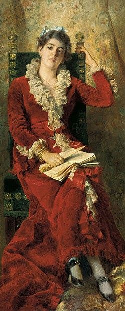 Konstantin Makovsky (Russian, 1839-1915) - Portrait of Julia Makovsky (The Artist's Wife), 1881