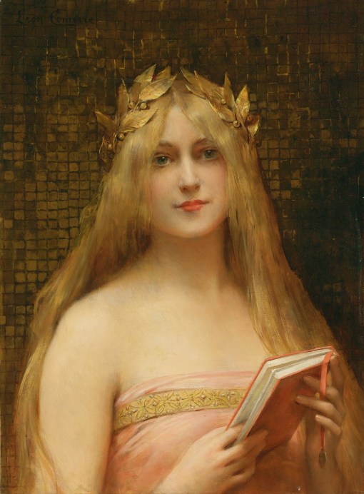 Léon François Comerre, (França,1850 – 1916)A CLASSICAL BEAUTY, ost,68x 50cm