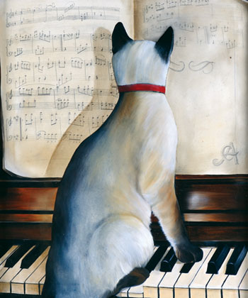 Carlos Anesi (1945),O som do gato,Óleo tela - 63 x 53 cm