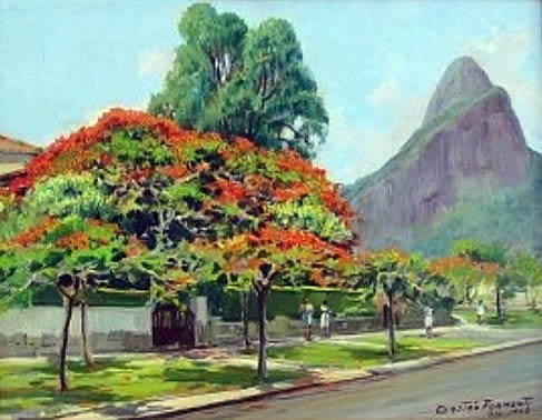 GASTÃO FORMENTI (1894-1974) - Leblon, óleo s tela, 65 X 55.