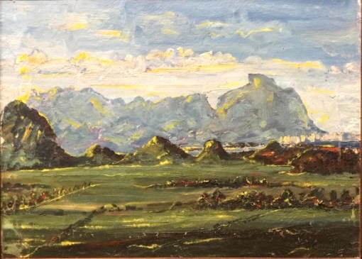 H.CAVALLEIRO - óleo s tela colado em cartão, RJ GAVEA, 55 cm x 40 cm.