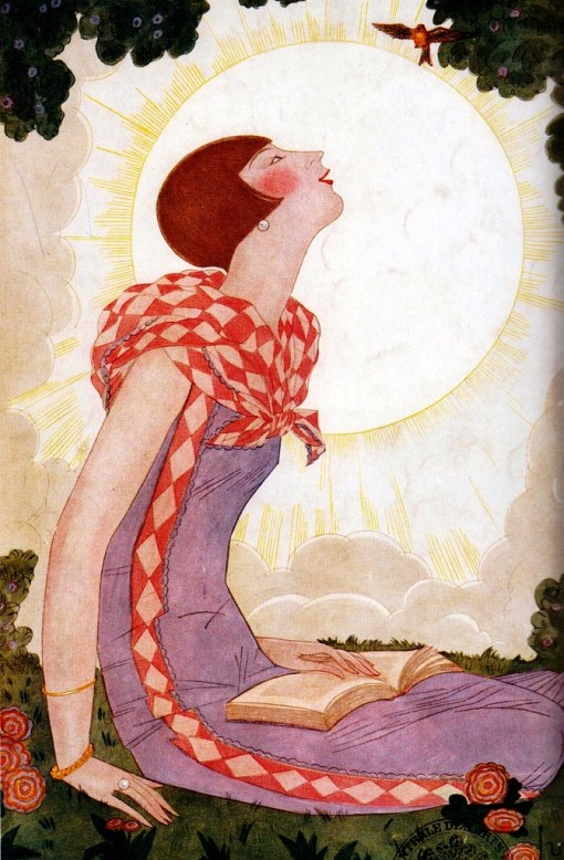 leitura, distração, georges lepape, vogue