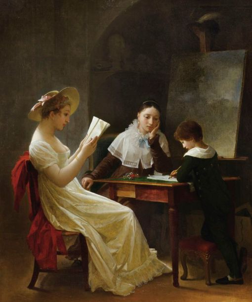 MARGUERITE GÉRARD- A YOUNG SKETCHER - OIL ON CANVAS