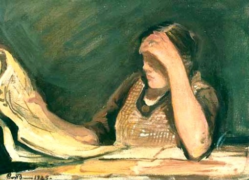 Bengts, Carl - Sanomalehteä lukeva nainen, 1925