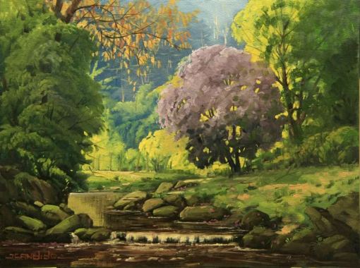 CÂNDIDO CORREIA - À beira do rio - Óleo sobre tela - 30 x 40