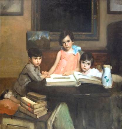 Ambrogio Alciati - I bambini Moizzi, 1929, olio su tela