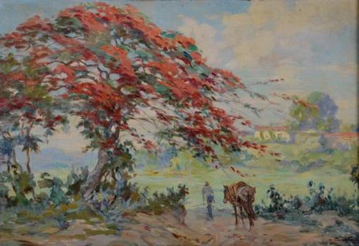 CADMO FAUSTO (1901 - 1983) - Paisagem - ost - 38 x 55