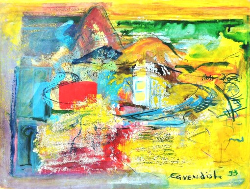 CLARA CAVENDISH - Pão de Açúcar tinta acrílica sobre papel, 56 x 73 cm.